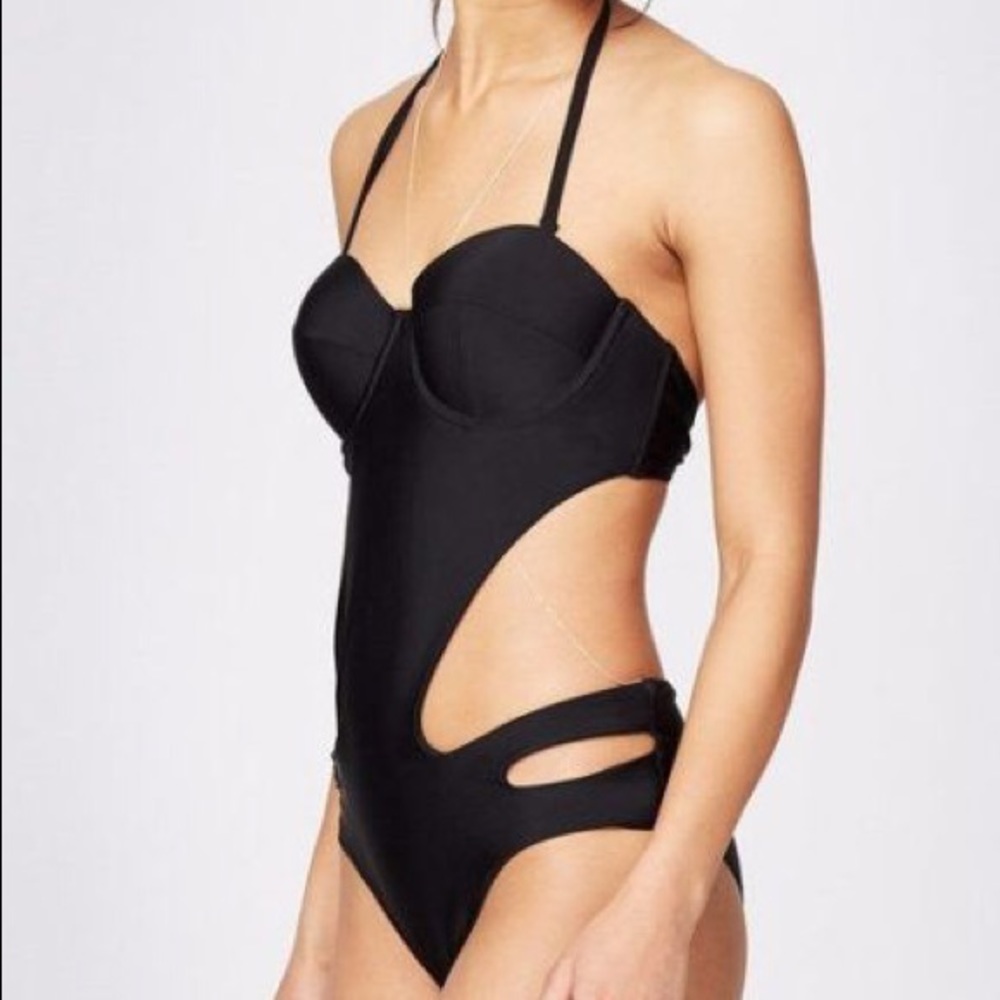 Rachel Roy black cut out swimsuit.